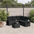 Afuera Living Contemporary 6 Piece Poly Rattan Sofa Set in Black