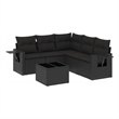 Afuera Living Contemporary 6 Piece Poly Rattan Sofa Set in Black