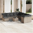 Afuera Living Contemporary 12 Piece Poly Rattan Sofa Set in Gray