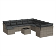 Afuera Living Contemporary 12 Piece Poly Rattan Sofa Set in Gray