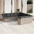 Afuera Living Contemporary 12 Piece Poly Rattan Large Sofa Set in Gray