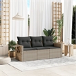 Afuera Living Contemporary 3 Piece Poly Rattan Sofa Set in Gray