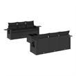 Afuera Living Contemporary 7 Piece Poly Rattan Sofa Set in Black