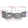 Afuera Living Contemporary 7 Piece Poly Rattan Sofa Set in Brown/Cream
