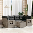 Afuera Living Contemporary 7 Piece Poly Rattan Sofa Set in Gray