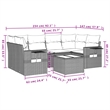 Afuera Living Contemporary 7 Piece Poly Rattan Sofa Set in Gray