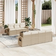 Afuera Living Contemporary 8 Piece Poly Rattan Sofa Set in Beige