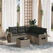 Afuera Living Contemporary 6 Piece Poly Rattan Sofa Set in Gray