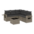 Afuera Living Contemporary 6 Piece Poly Rattan Sofa Set in Gray