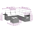 Afuera Living Contemporary Synthetic Poly Rattan 6 Piece Sofa Set in Brown