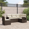 Afuera Living 5 Piece Poly Rattan Small Sofa Set in Brown/Cream