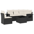Afuera Living Contemporary 6 Piece Poly Rattan Sofa Set in Black
