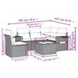 Afuera Living Contemporary 6 Piece Poly Rattan Large Sofa Set in Gray