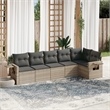 Afuera Living Contemporary 6 Piece Poly Rattan Sofa Set in Gray