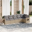 Afuera Living Contemporary 6 Piece Poly Rattan Sofa Set in Beige