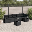 Afuera Living Contemporary 7 Piece Poly Rattan Furniture Set in Black