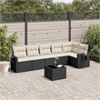 Afuera Living Contemporary 7 Piece Poly Rattan Large Sofa Set in Black