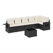 Afuera Living Contemporary 7 Piece Poly Rattan Large Sofa Set in Black