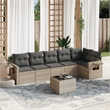 Afuera Living Contemporary Synthetic Poly Rattan 7 Piece Large Sofa Set in Gray