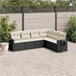Afuera Living Contemporary 6 Piece Poly Rattan Sofa Set in Black
