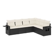 Afuera Living Contemporary 6 Piece Poly Rattan Sofa Set in Black