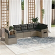 Afuera Living Contemporary Rattan 6 Piece Large Sofa Set in Gray