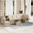 Afuera Living Contemporary 7 Piece Poly Rattan Sofa Set in Beige
