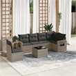 Afuera Living Contemporary 7 Piece Poly Rattan Large Sofa Set in Gray