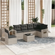 Afuera Living Contemporary 7 Piece Poly Rattan Sofa Set in Gray