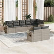 Afuera Living Contemporary 8 Piece Poly Rattan Sofa Set in Gray