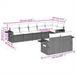 Afuera Living Contemporary 8 Piece Poly Rattan Sofa Set in Gray