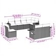 Afuera Living Contemporary 8 Piece Poly Rattan Sofa Set in Gray