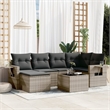 Afuera Living Contemporary Synthetic Poly Rattan 7 Piece  Sofa Set in Gray