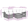 Afuera Living Contemporary Synthetic Poly Rattan 7 Piece  Sofa Set in Gray