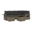 Afuera Living Contemporary Synthetic Poly Rattan 7 Piece  Sofa Set in Gray