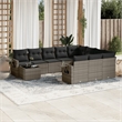 Afuera Living Contemporary 11 Piece Poly Rattan Sofa Set in Gray