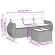 Afuera Living Contemporary Synthetic Poly Rattan 4 Piece  Sofa Set in Gray