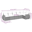 Afuera Living Contemporary 6 Piece Poly Rattan Sofa Set in Gray