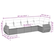 Afuera Living Contemporary 6 Piece Poly Rattan Large Sofa Set in Gray