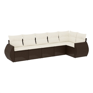 Afuera Living Contemporary 6 Piece Steel Small Sofa Set in Brown