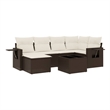 Afuera Living Contemporary 7 Piece Poly Rattan Sofa Set in Brown