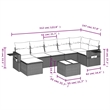 Afuera Living Contemporary Synthetic Poly Rattan 8 Piece  Sofa Set in Black