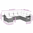 Afuera Living Contemporary 7 Piece Poly Rattan Sofa Set in Black/Cream