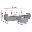 Afuera Living Contemporary 5 Piece Poly Rattan Sofa Set in Gray
