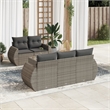 Afuera Living Contemporary 6 Piece Poly Rattan Sofa Set in Gray