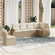 Afuera Living Contemporary Synthetic Poly Rattan 6 Piece Sofa Set in Beige