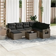 Afuera Living Contemporary Synthetic Poly Rattan 8 Piece  Sofa Set in Gray