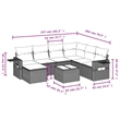 Afuera Living Contemporary Synthetic Poly Rattan 8 Piece  Sofa Set in Gray