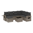 Afuera Living Contemporary Synthetic Poly Rattan 8 Piece  Sofa Set in Gray