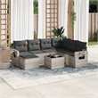 Afuera Living Contemporary 8 Piece Poly Rattan Sofa Set in Gray